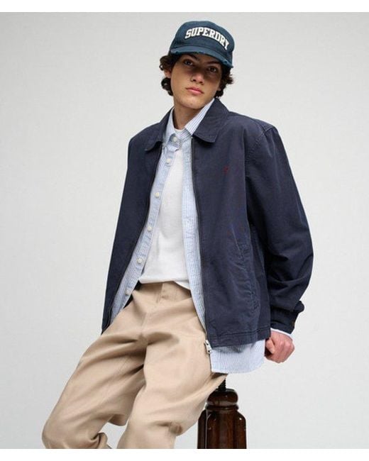 Superdry Blue Lightweight Preppy Harrington Jacket for men