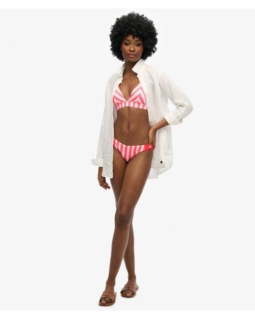 Superdry Red & Co Striped Cheeky Bikini Bottoms