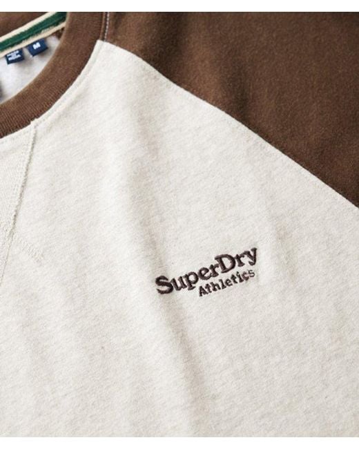 Superdry Gray & Co Boxy Fit Essential Logo Baseball Long Sleeve Top for men
