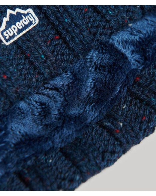 Superdry Blue & Co Cable Knit Bobble Beanie