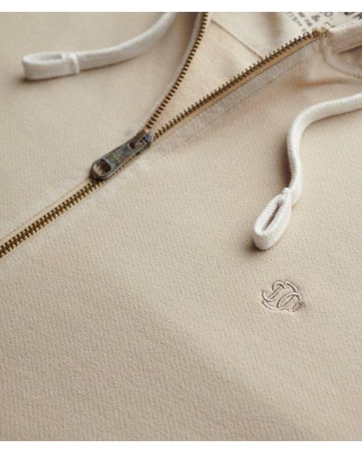 Homme Sweat À Capuche Zippé Essential Classic Taille Superdry pour homme en coloris Natural