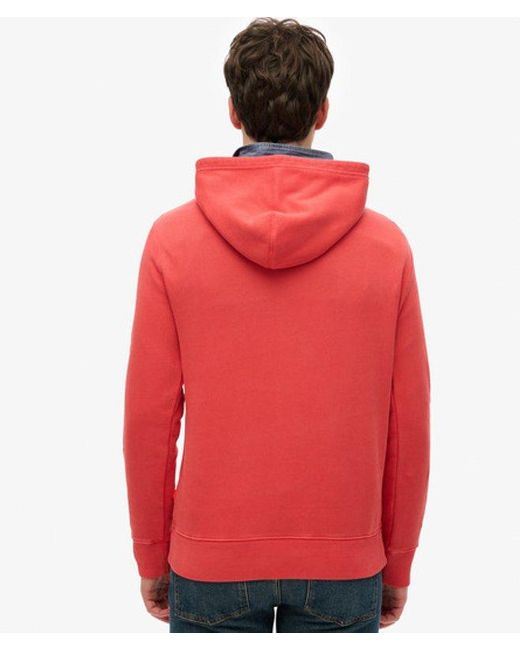 Superdry Red Micro Logo Hoodie for men
