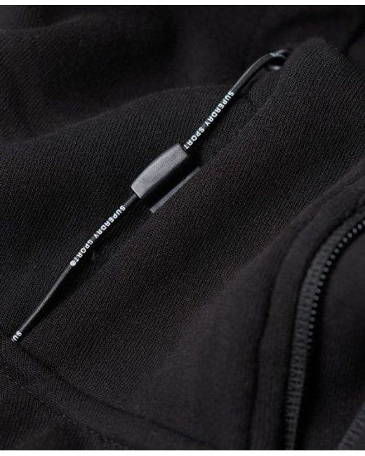 Superdry Black Gymtech Zip Up Hoodie for men