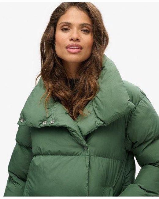 Superdry Green Classic Quilted Puffer Coat