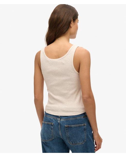 Superdry Blue & Co Athletic Essentials Ribbed Vest Top