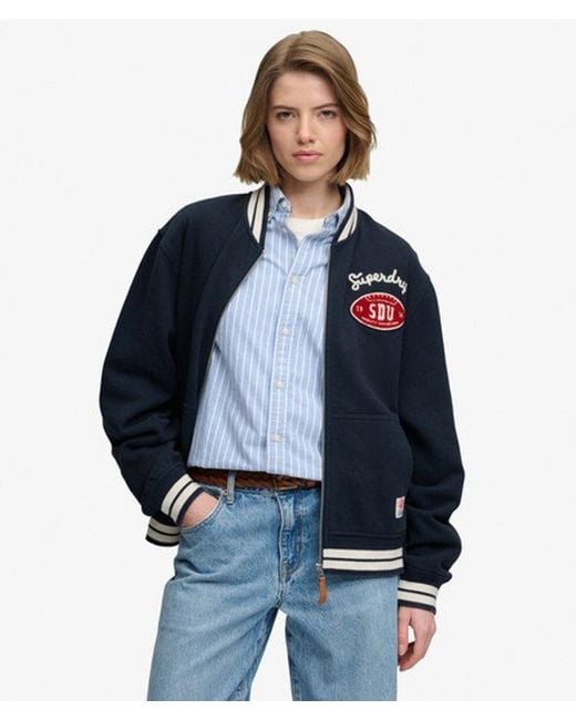 Superdry Blue & Co Country Club Jersey Bomber Jacket