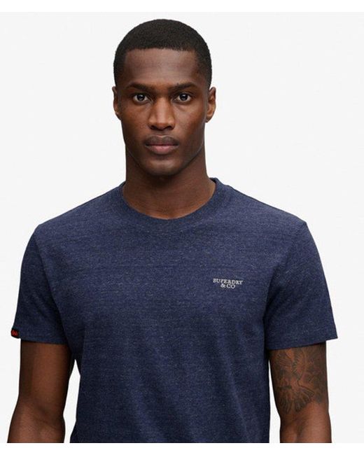 Homme T-Shirt Logo Superposé Brodé Essential Taille Superdry pour homme en coloris Blue