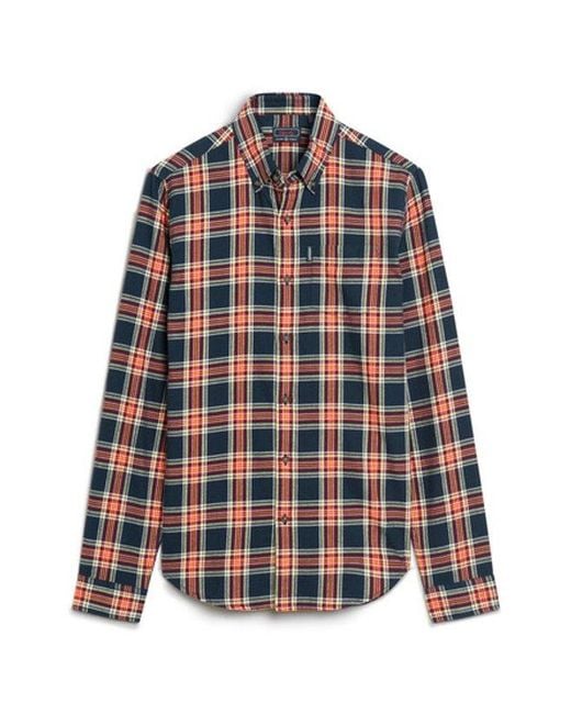 Superdry Blue & Co Classic Check Organic Cotton Vintage Shirt for men