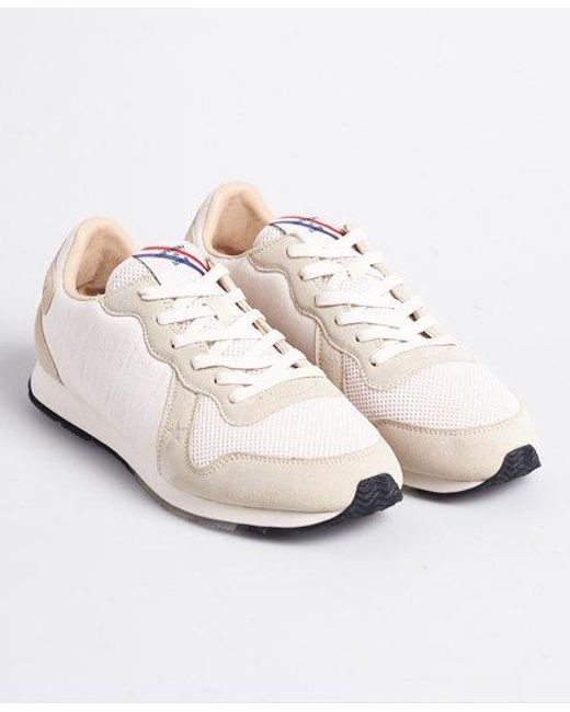 Superdry Brown Retro Logo Runner Trainers Off for men