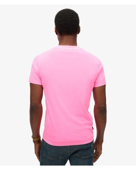 Superdry Essential Logo Embroidered Neon T-Shirt for men