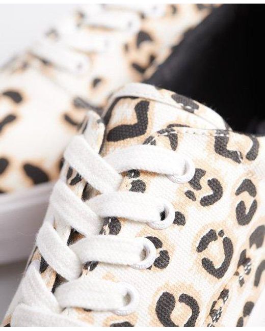 Superdry Brown Classic Lace Up Trainer Leopard Print