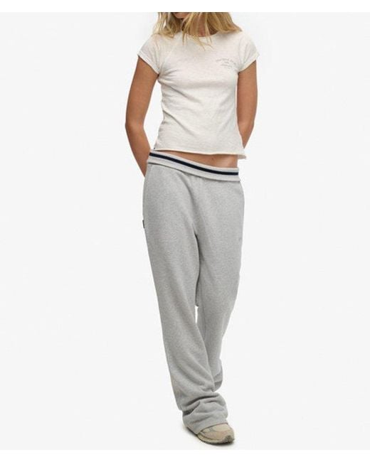 Superdry White Athletic Essentials Logo Low Rise Flare Jogger