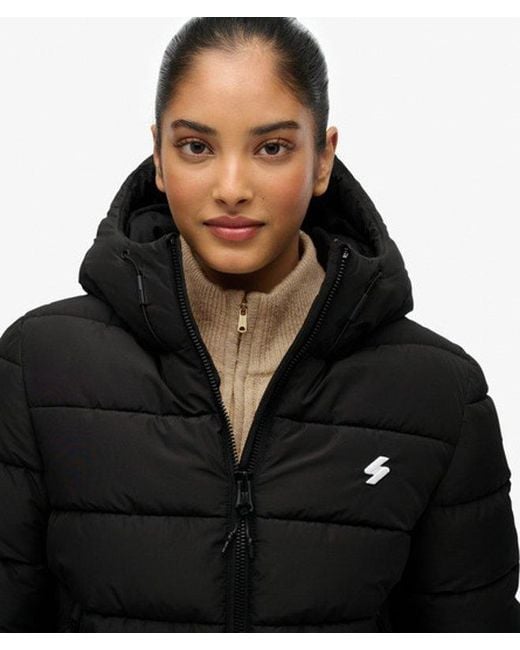 Superdry Black & Co Hooded Spirit Sports Puffer Jacket