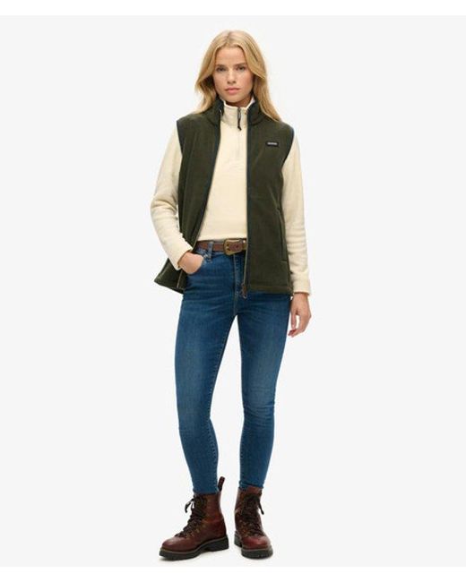 Superdry Natural & Co Polar Fleece Cropped Half Zip