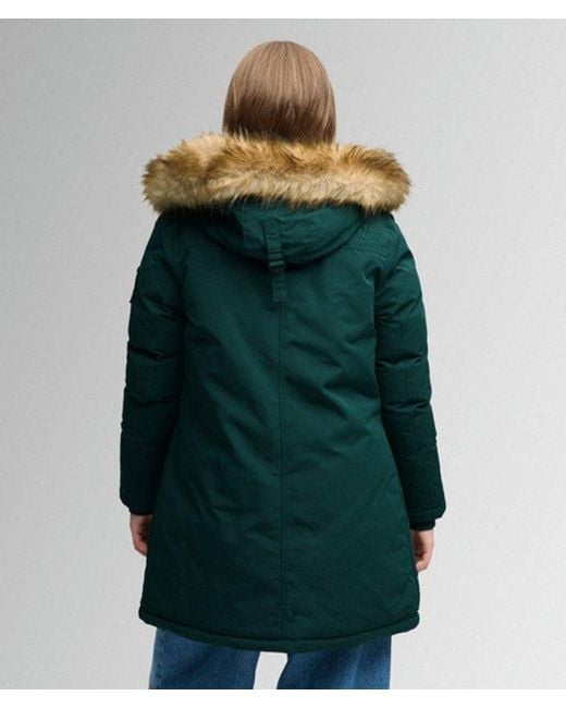 Superdry Green & Co Everest Faux Fur Parka Coat