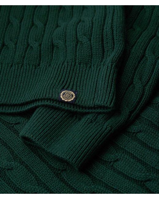 Superdry Green & Co Cable Knit Oversized V Neck Jumper