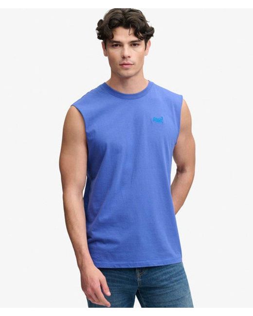Superdry Blue & Co Organic Cotton Essential Logo Tank Top for men