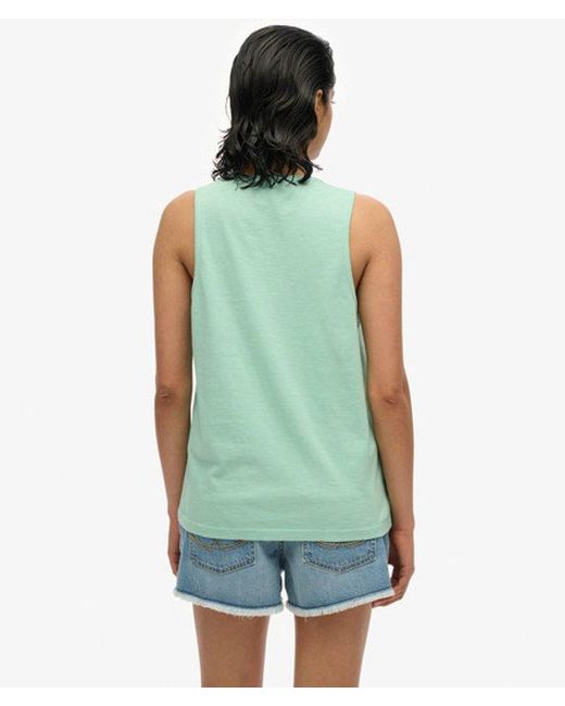 Superdry Green & Co Essential Logo Garment Dye Vest Top