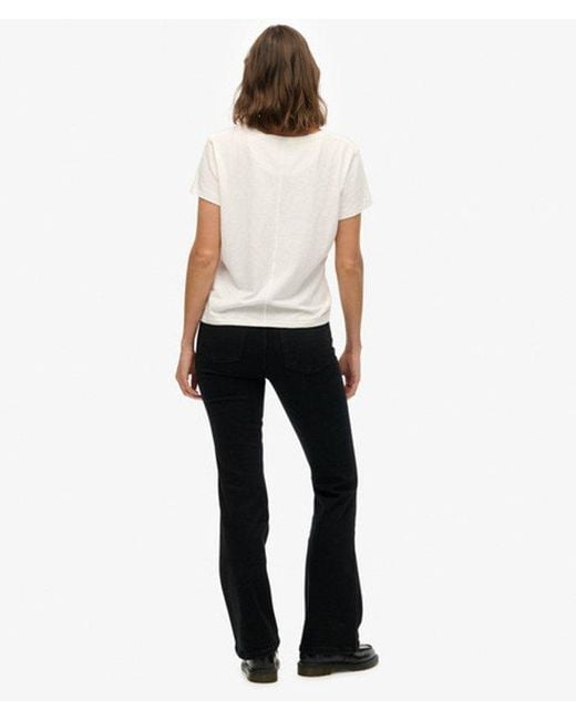 Superdry Blue & Co Organic Cotton Mid Rise Flare Jeans