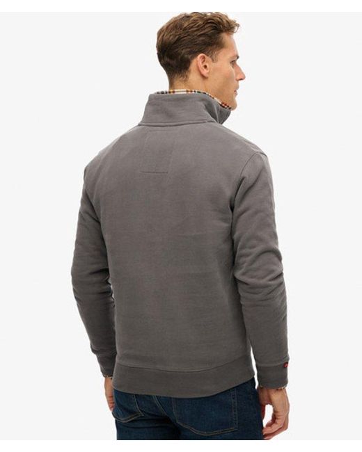 Homme Sweatshirt Demi-Zip Essential Logo Taille Superdry pour homme en coloris Gray