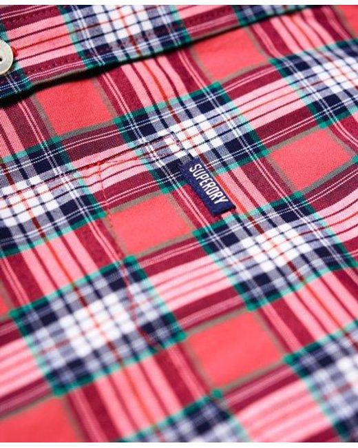 Superdry Red Ultimate University Oxford Shirt Albion Check for men