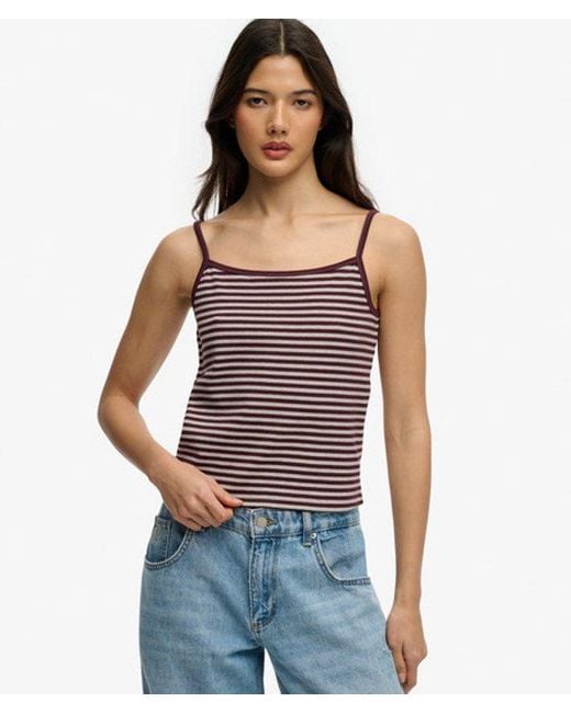Superdry Black & Co Athletic Essentials Stripe Cami