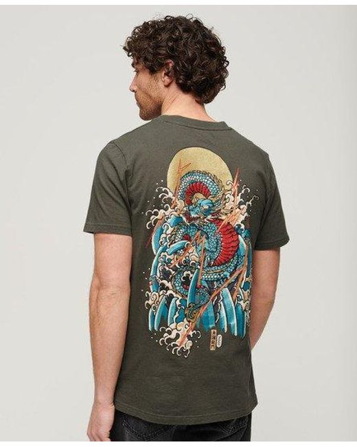 Superdry Green Tokyo Graphic T-shirt for men