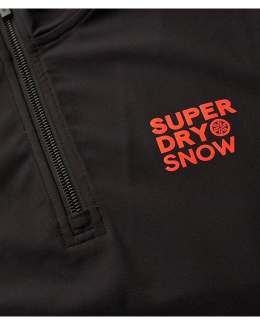 Superdry Black Ski Base Layer Half Zip Top for men