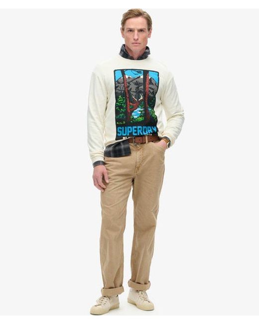 Superdry Natural & Co Travel Postcard Graphic Crew Sweatshirt for men