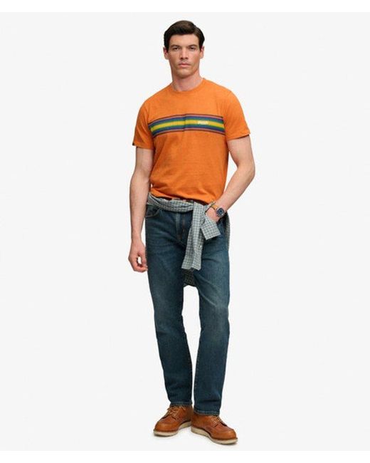 Superdry Orange & Co Outdoor Stripe Logo Relaxed T-shirt for men