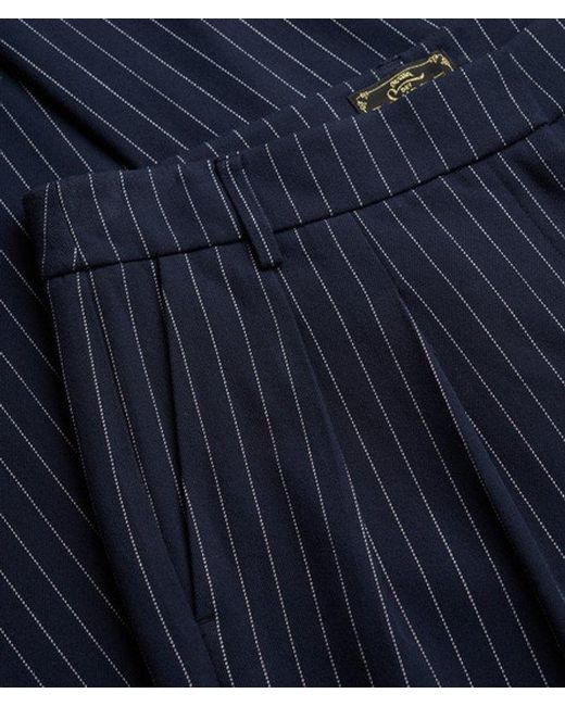 Superdry Blue & Co Mid Rise Pinstripe Trousers