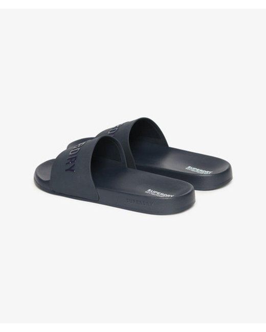 Superdry Blue & Co Logo Pool Sliders for men