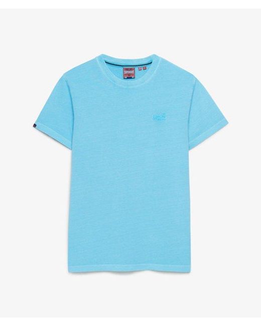 Superdry Blue Essential Logo Embroidered Neon T-Shirt for men