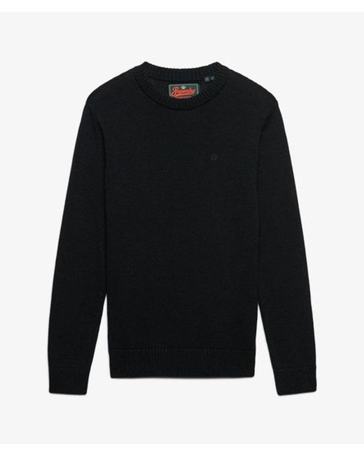 Superdry Black & Co Preppy Cotton Jumper for men