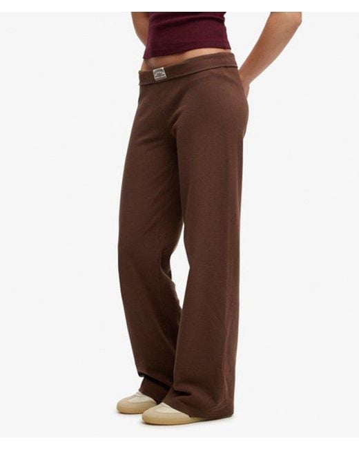 Superdry Red & Co Athletic Essentials Fold Over joggers