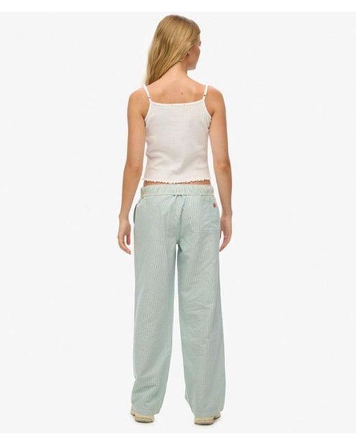 Superdry Blue & Co Organic Cotton Stripe Elasticated Trousers