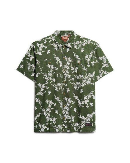Superdry Green Short Sleeve Beach Shirt for men