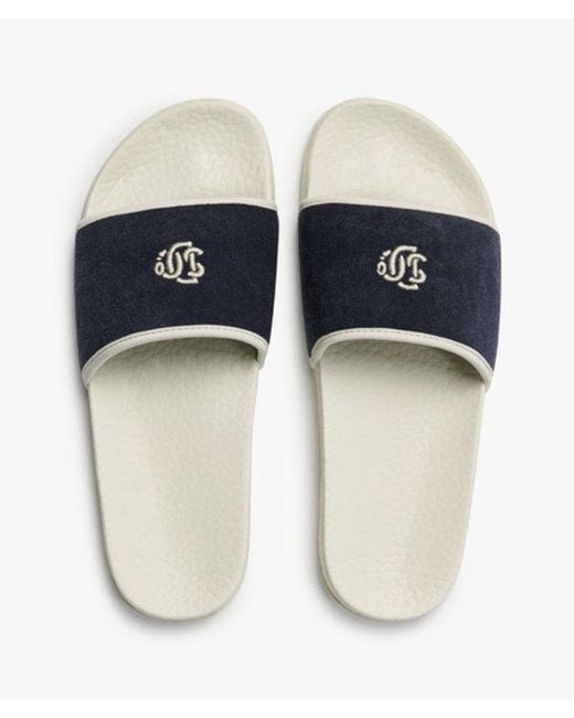 Superdry Blue & Co Towelling Pool Sliders