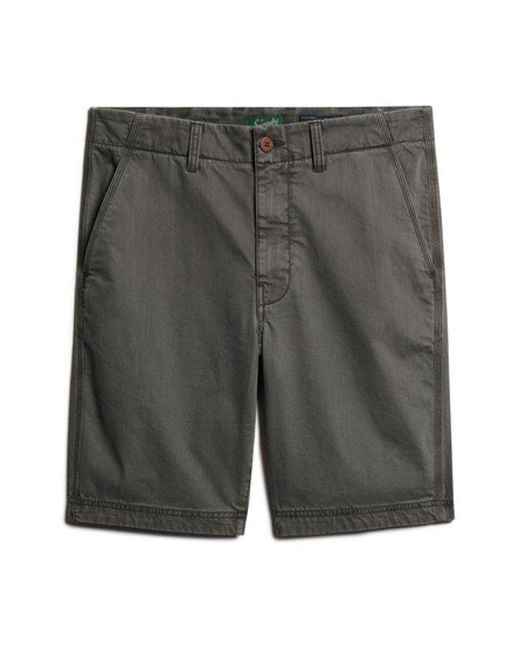 Superdry White Vintage International Shorts Washed for men