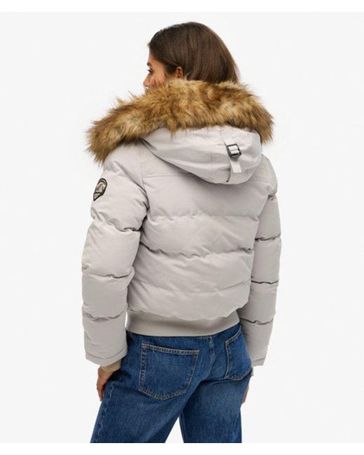 Superdry Gray Everest Hooded Bomber Jacket