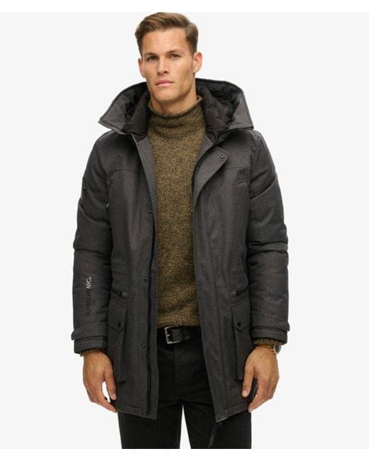 Superdry Gray & Co City Tweed Padded Parka Jacket for men