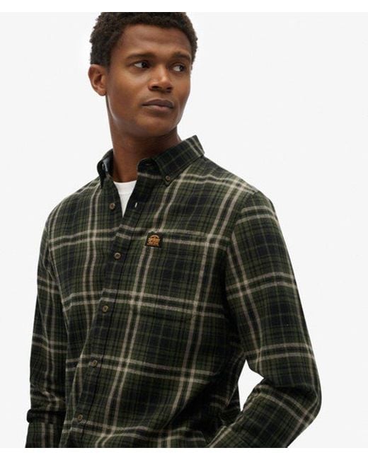 Superdry Katoenen Houthakkersoverhemd Met Lange Mouwen in het Green voor heren