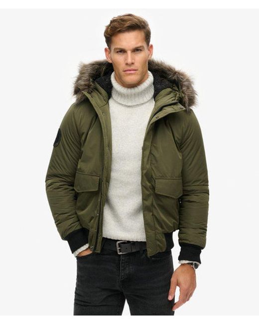 Superdry Green Everest Bomber Jacket Army for men
