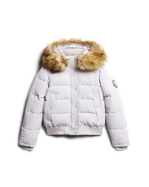 Superdry Gray Everest Hooded Bomber Jacket