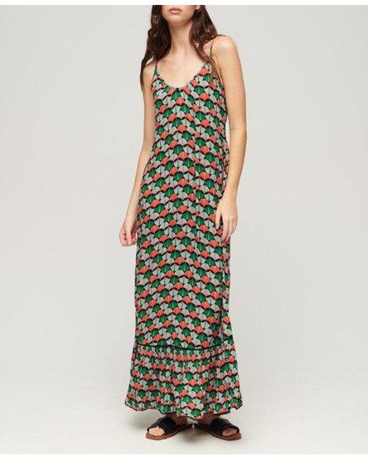 Superdry Green Maxi Beach Cami Dress