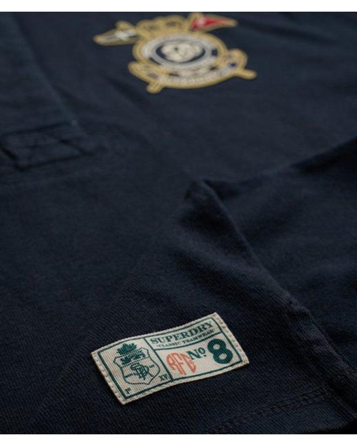 Superdry Blue & Co Double Emblem Rugby Shirt for men