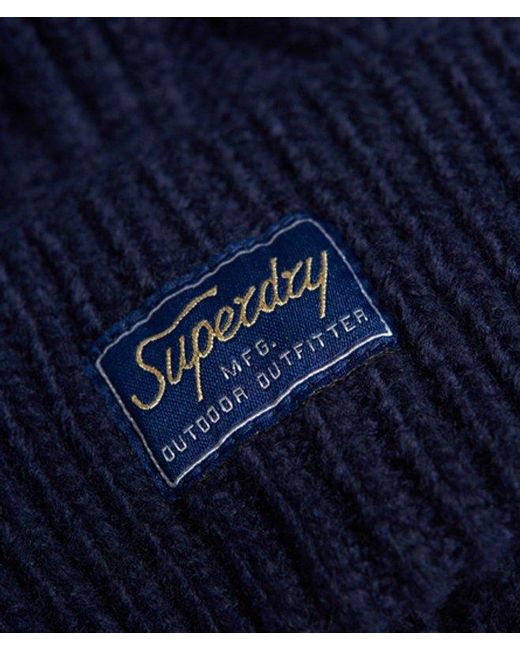 Superdry Blue & Co Cable Knit Lux Beanie Hat