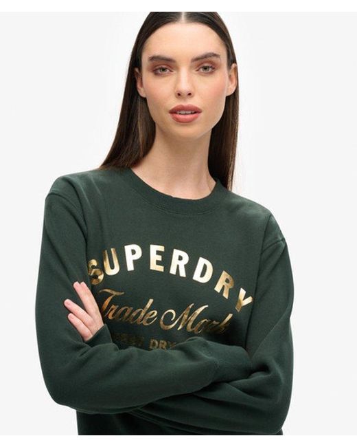 Superdry Green & Co Luxe Metallic Logo Jersey Dress