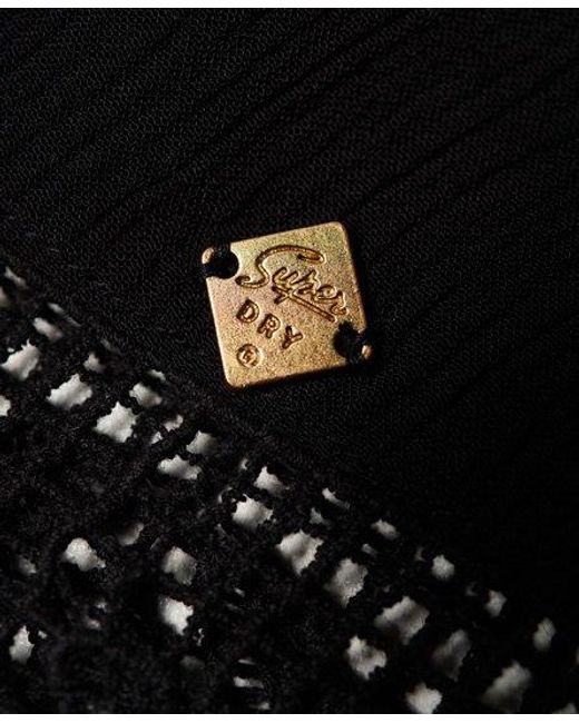 Superdry Black Charlie Embroidery Edge Top