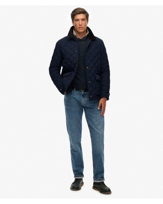 Superdry Blue Quilted Estate Coach Jacket for men